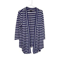 Torrid size 2 blue/gray Striped Open-Front Cardigan